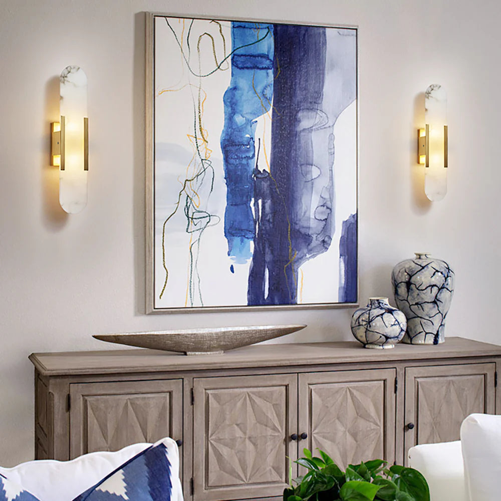 Melange Elongated Alabaster Wall Lamp - Nuvé
