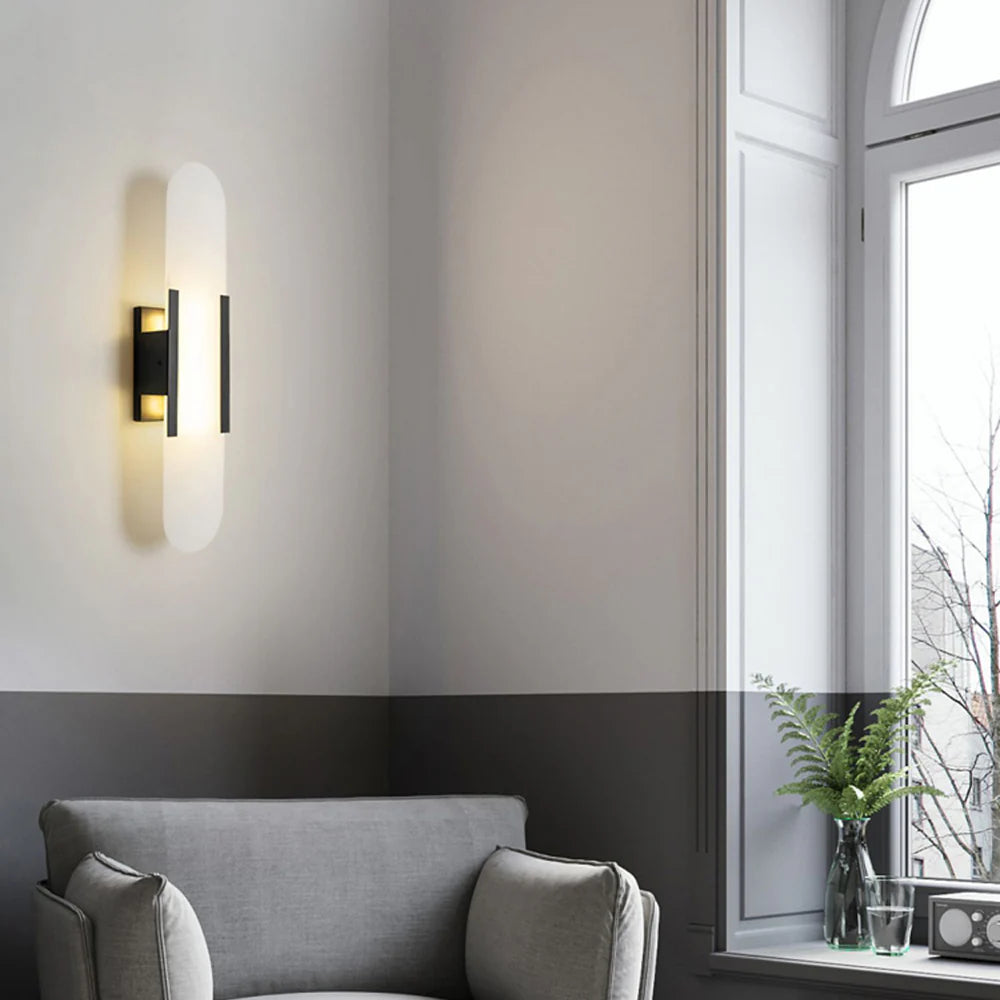 Melange Elongated Alabaster Wall Lamp - Nuvé