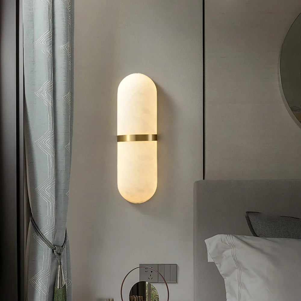 Alabaster Pill Shape Wall Light - Nuvé