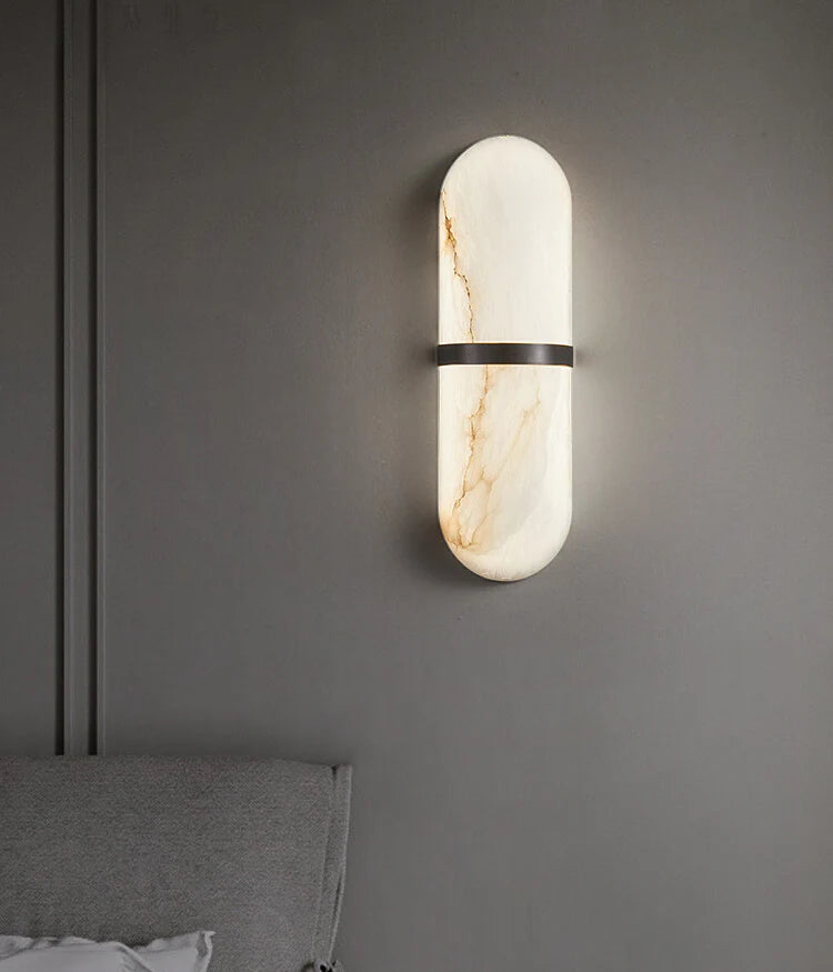 Alabaster Pill Shape Wall Light - Nuvé