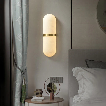 Oval Alabaster Semi Circular Wall Lamp - Nuvé