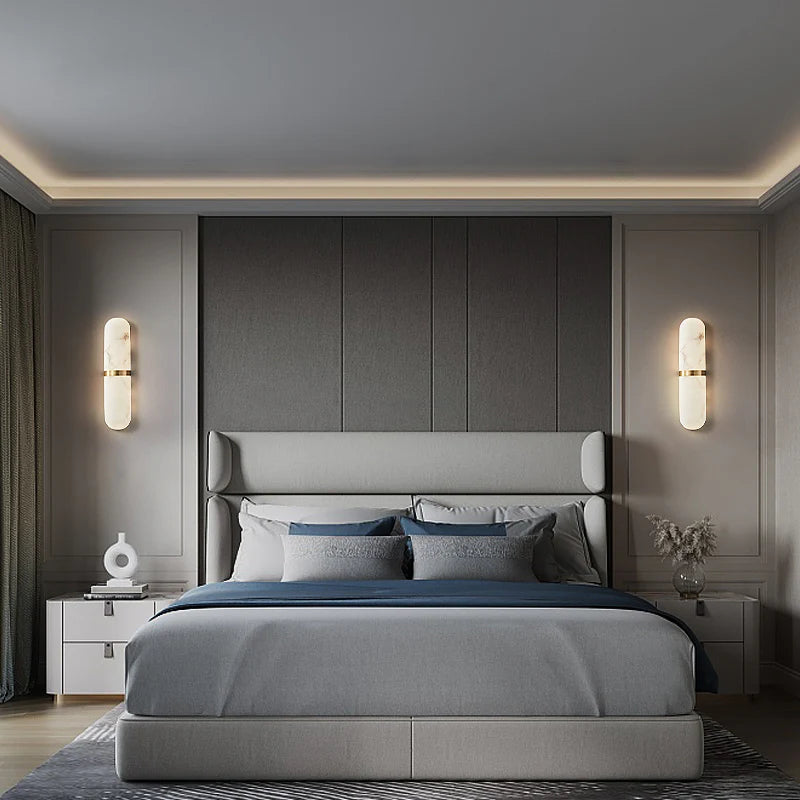 Alabaster Pill Shape Wall Light - Nuvé