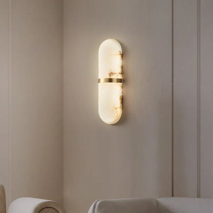 Oval Alabaster Semi Circular Wall Lamp - Nuvé