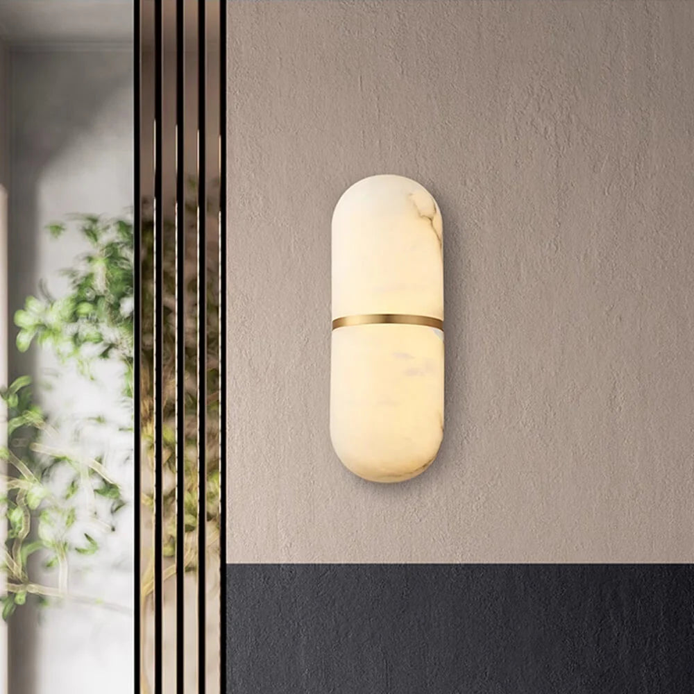 Alabaster Pill Shape Wall Light - Nuvé