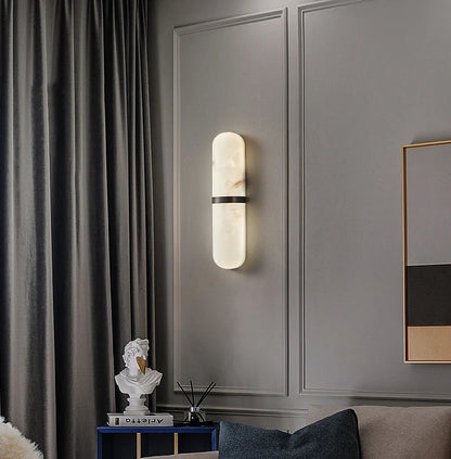 Oval Alabaster Semi Circular Wall Lamp - Nuvé