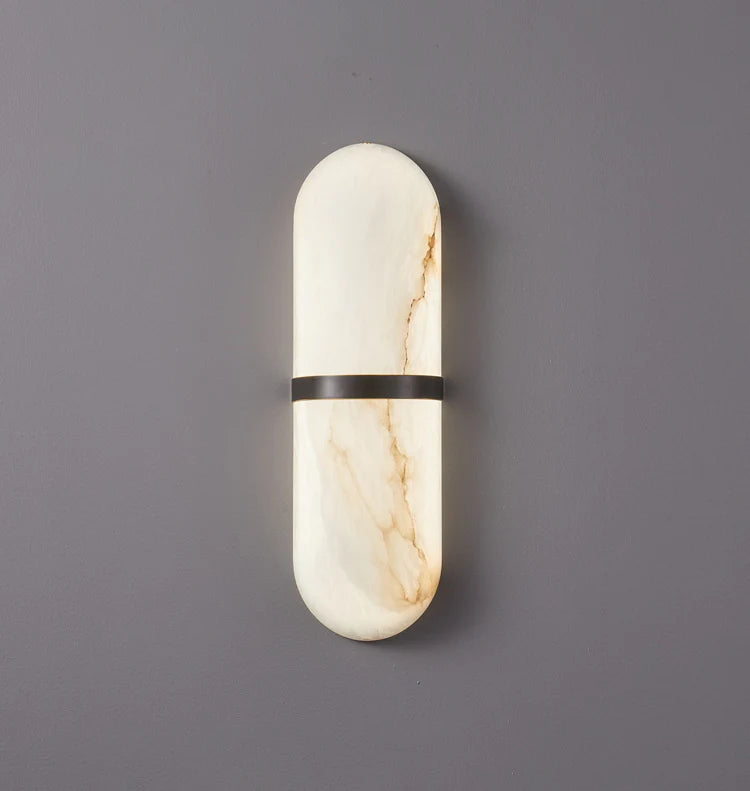 Alabaster Pill Shape Wall Light - Nuvé