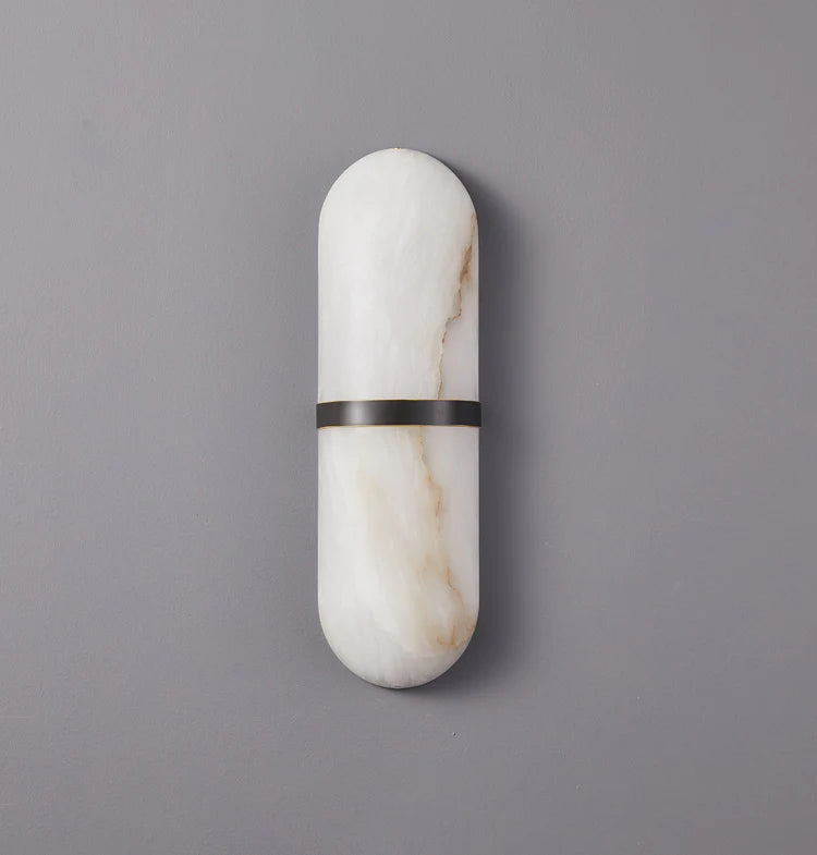 Oval Alabaster Semi Circular Wall Lamp - Nuvé