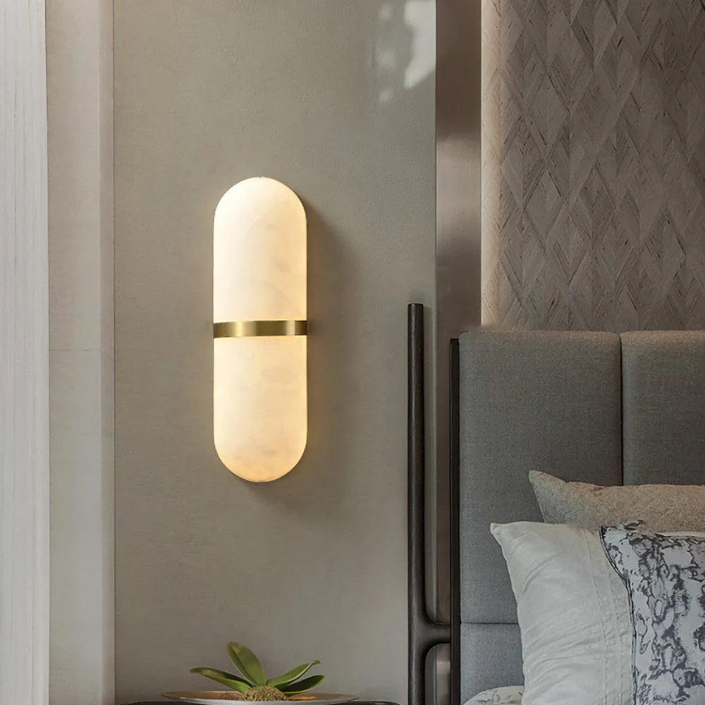 Alabaster Pill Shape Wall Light - Nuvé