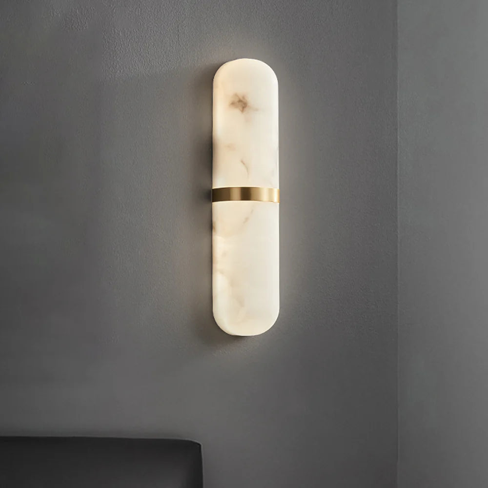 Alabaster Pill Shape Wall Light - Nuvé
