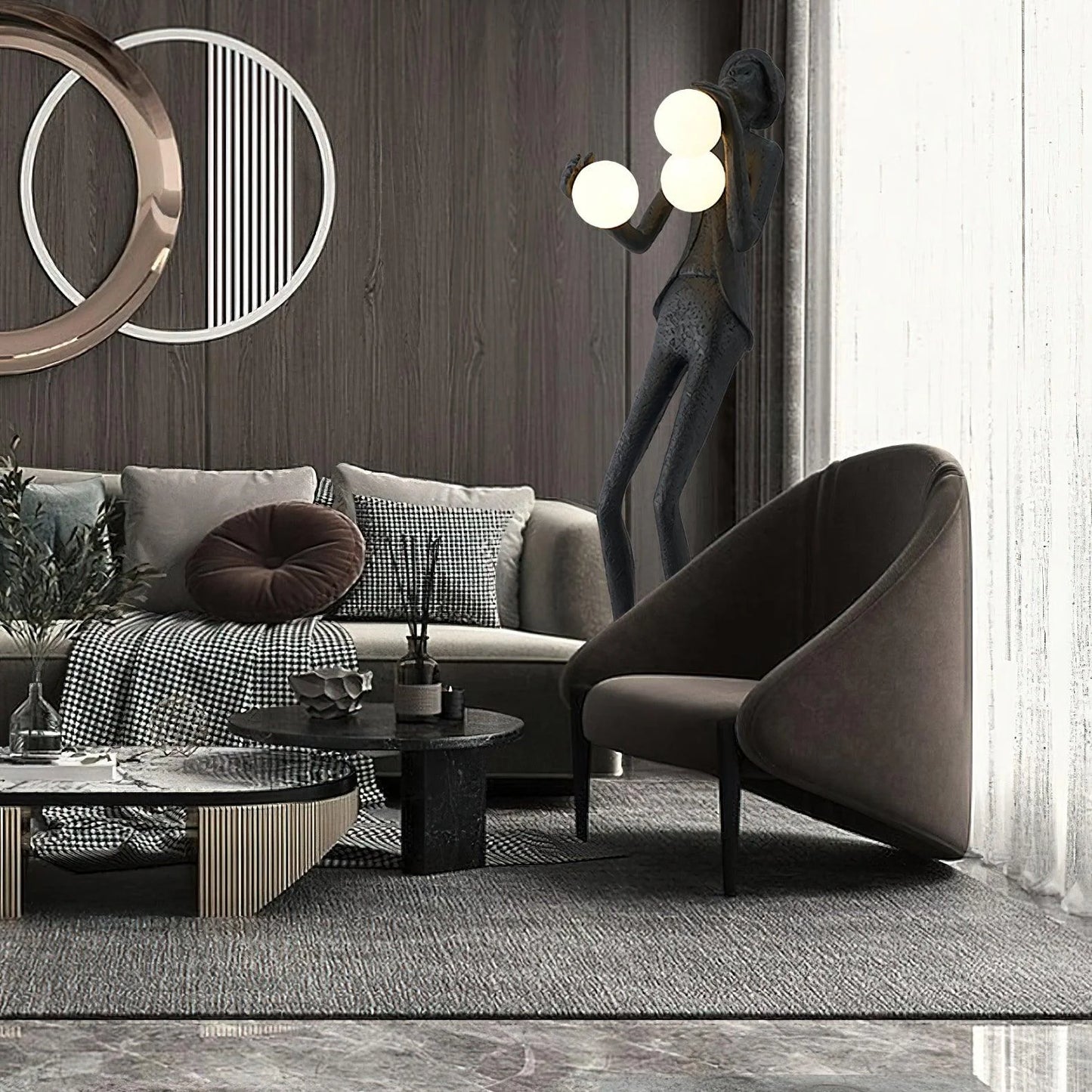 Michael Character Sculpture Floor Lamp - Nuvé
