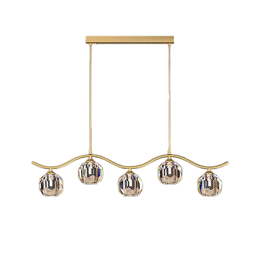 Minimalist Wave Glass Orb Chandelier - Nuvé