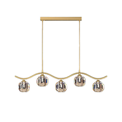Minimalist Wave Glass Orb Chandelier - Nuvé