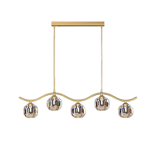 Minimalist Wave Glass Orb Chandelier - Nuvé