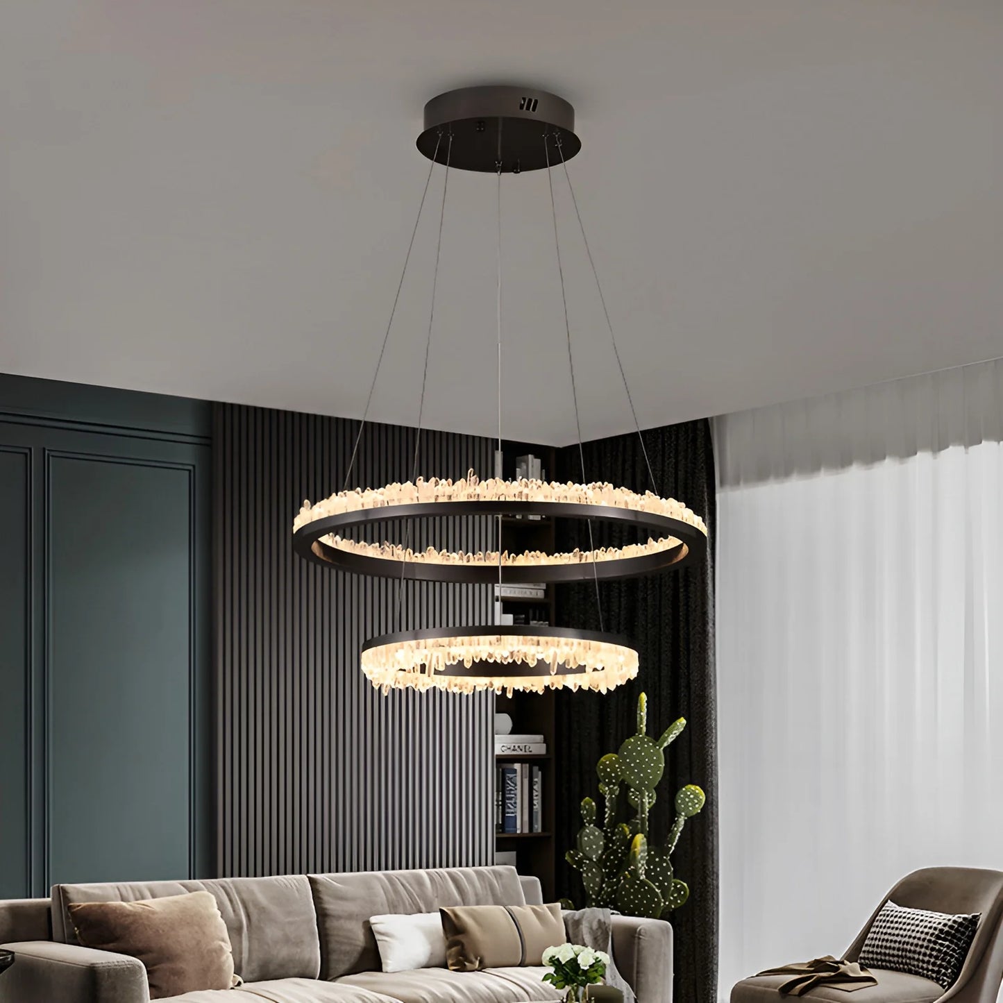 Minimalistic Crystal LED Chandelier - Nuvé