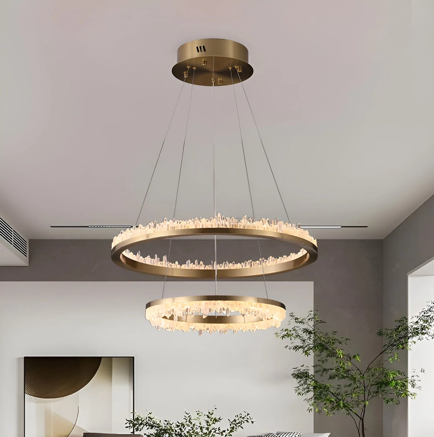 Minimalistic Crystal LED Chandelier - Nuvé