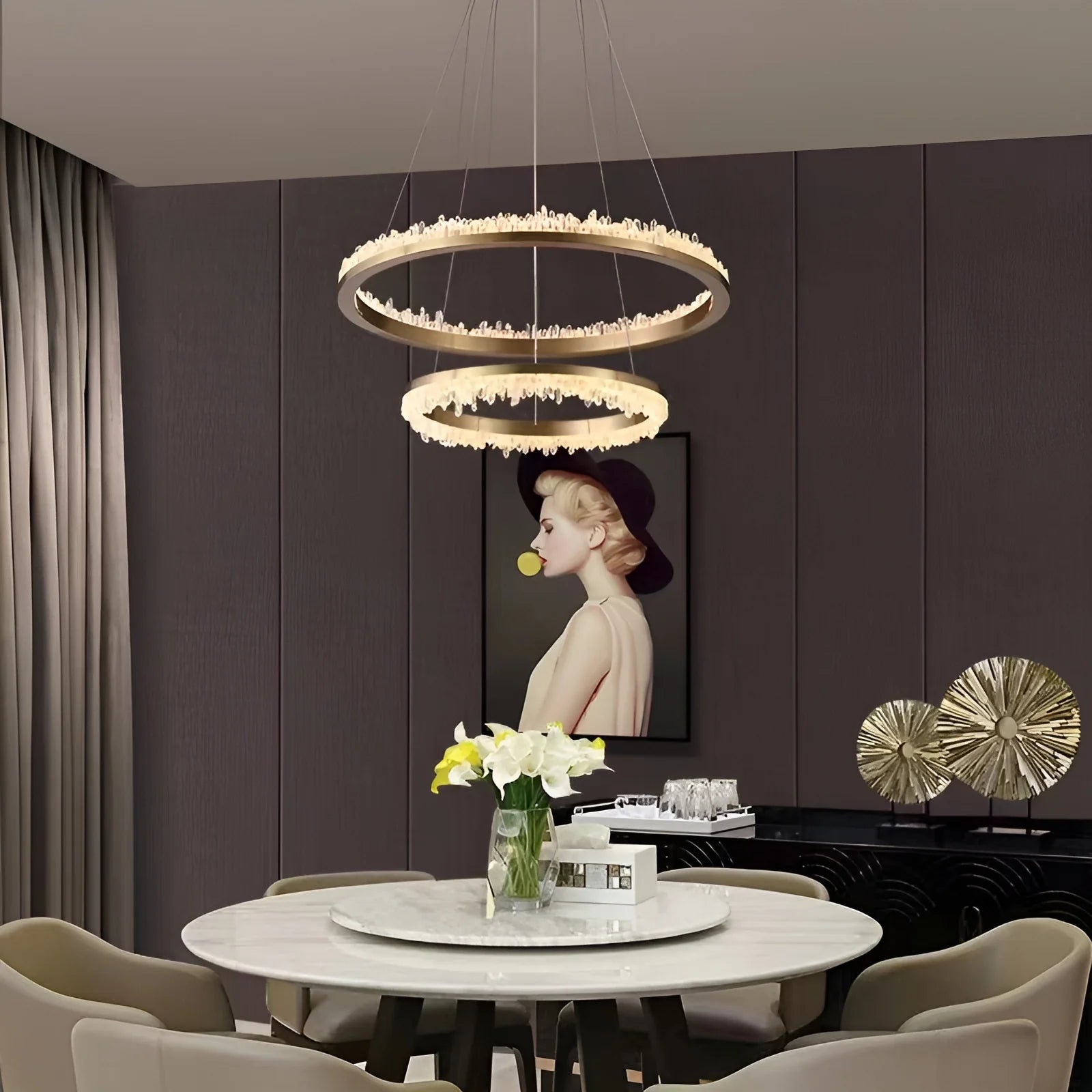 Minimalistic Crystal LED Chandelier - Nuvé