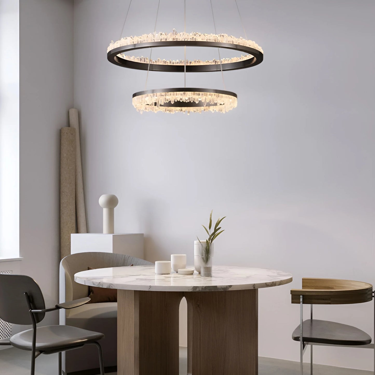 Minimalistic Crystal LED Chandelier - Nuvé
