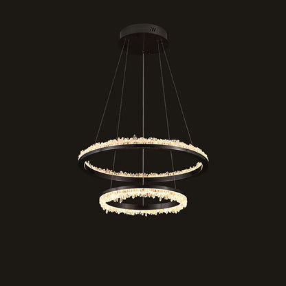 Minimalistic Crystal LED Chandelier