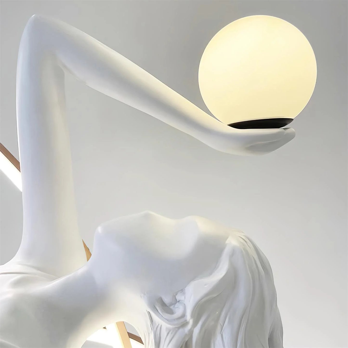 Misha Goddess White Statue Floor Lamp - Nuvé