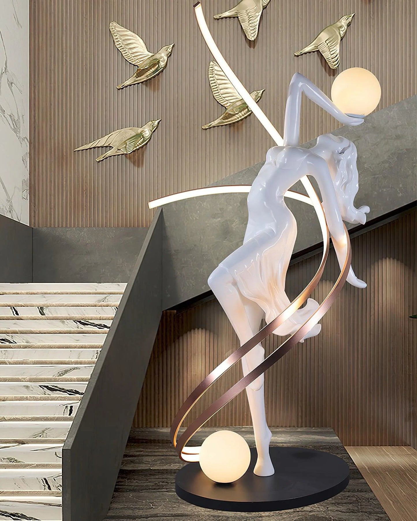 Misha Goddess White Statue Floor Lamp - Nuvé