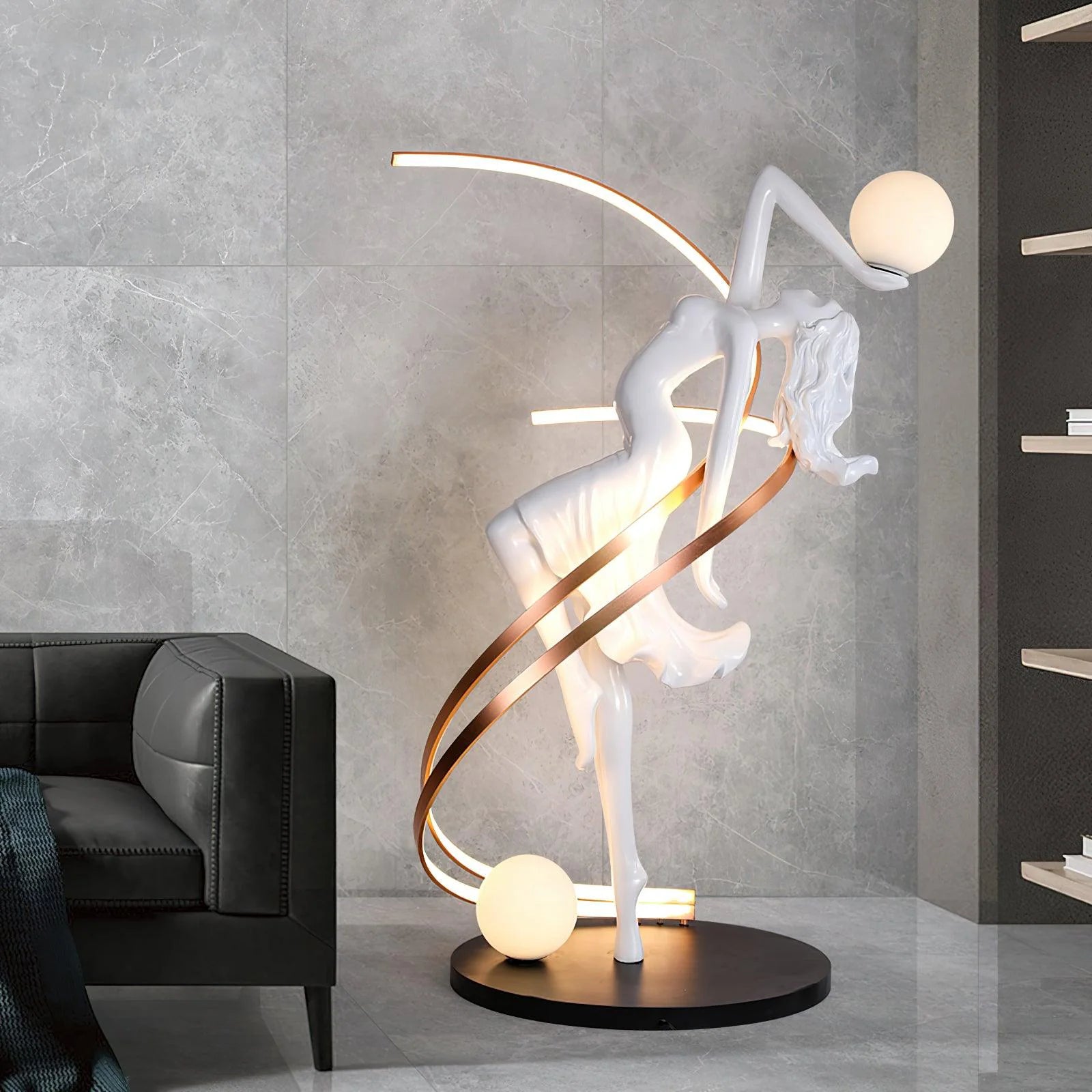 Misha Goddess White Statue Floor Lamp - Nuvé