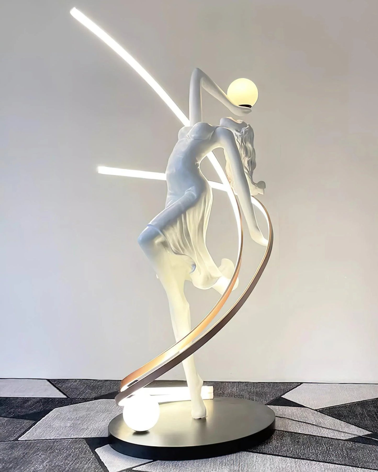 Misha Goddess White Statue Floor Lamp - Nuvé