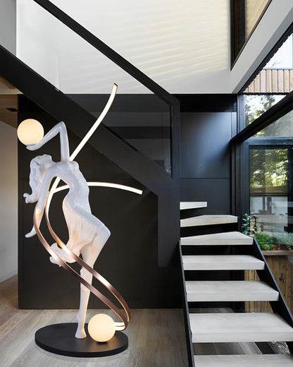 Misha Goddess White Statue Floor Lamp - Nuvé
