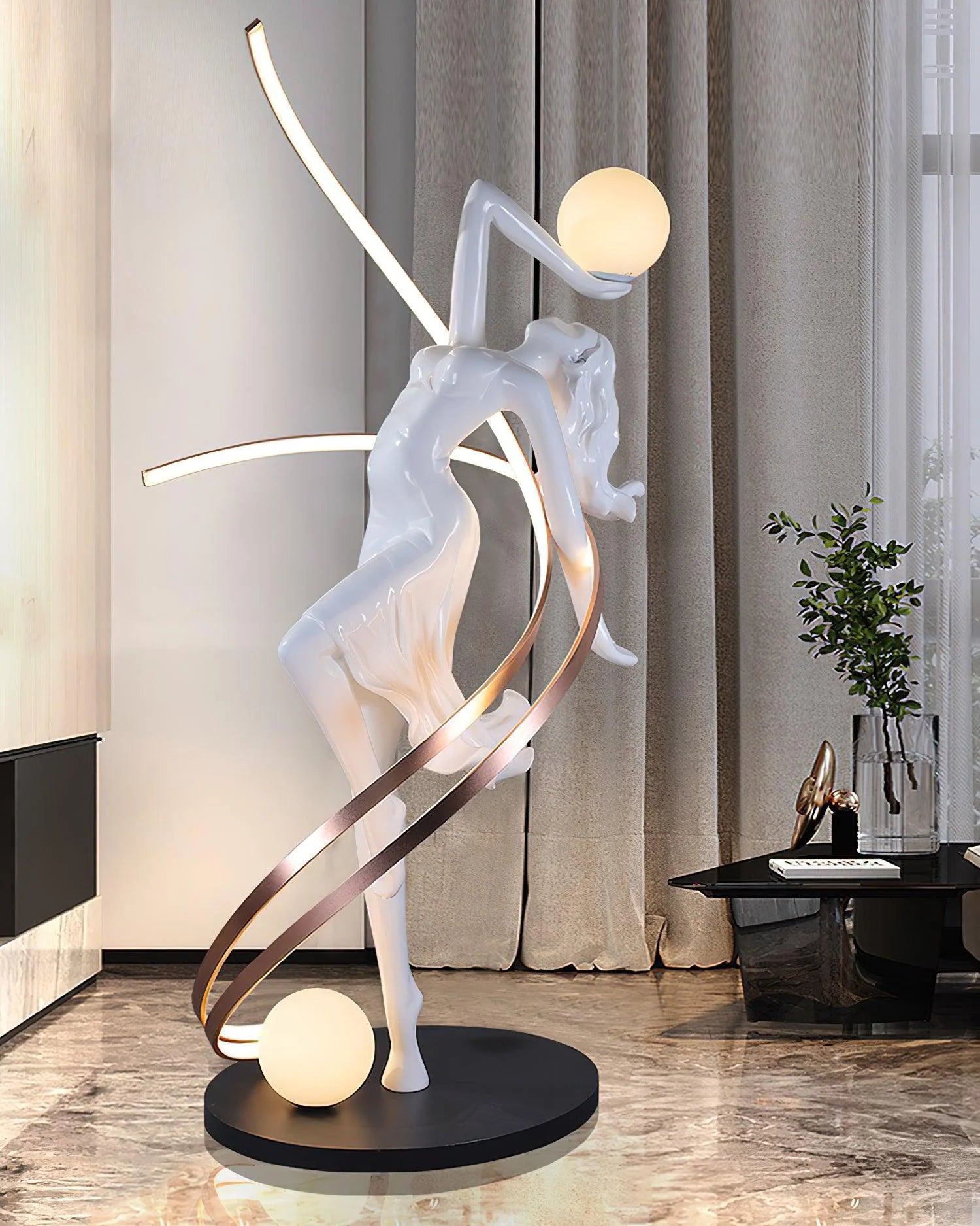 Misha Goddess White Statue Floor Lamp - Nuvé