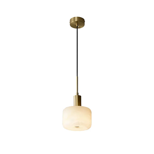 Modern Cylinder Copper Marble Pendant Light - Nuvé