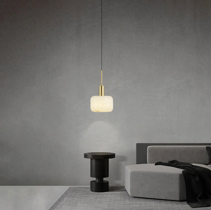 Modern Cylinder Copper Marble Pendant Light - Nuvé