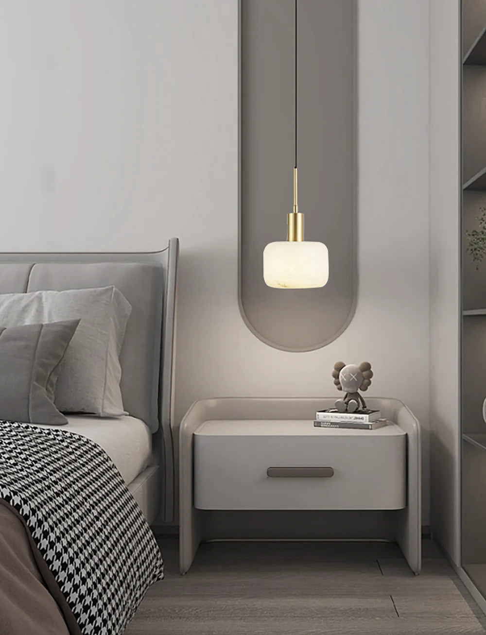 Modern Cylinder Copper Marble Pendant Light - Nuvé