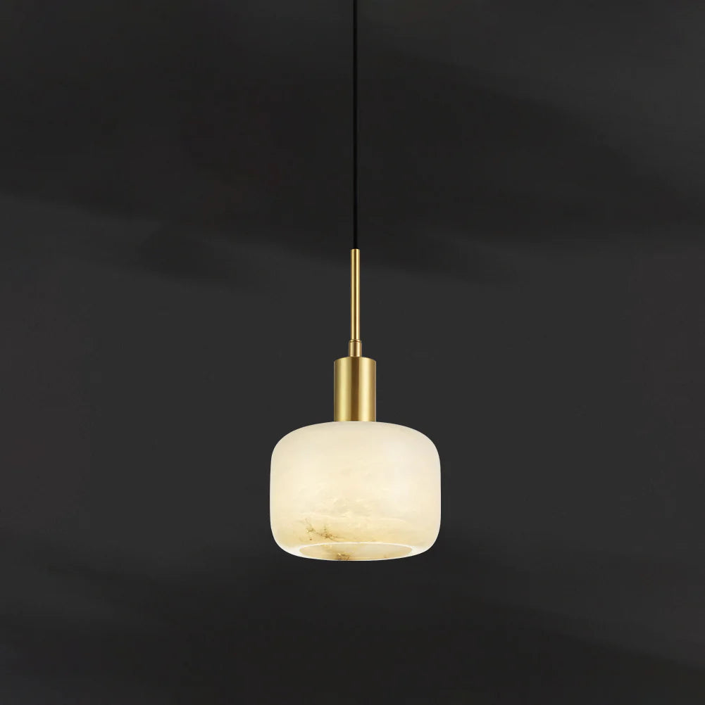 Modern Cylinder Copper Marble Pendant Light - Nuvé