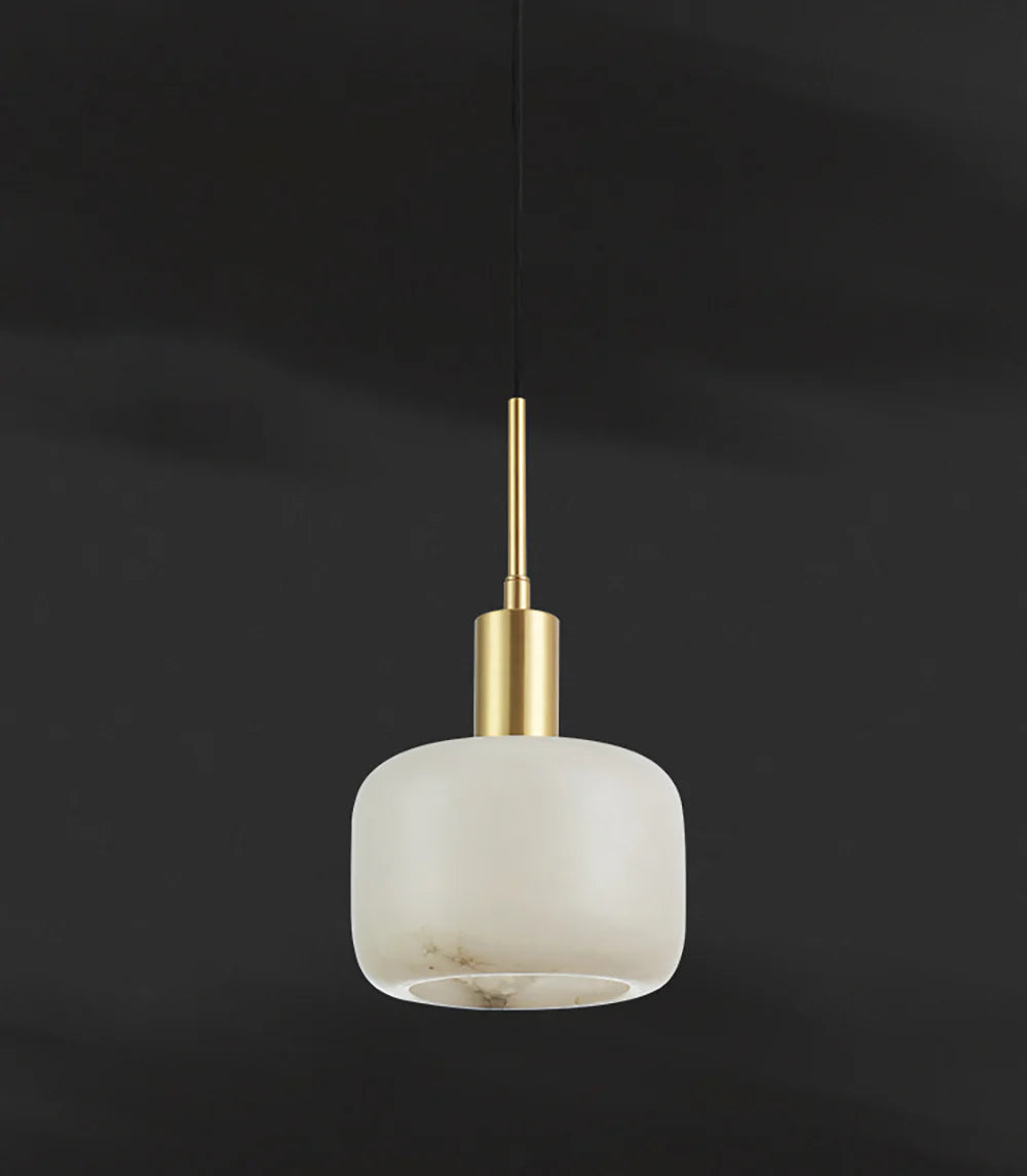 Modern Cylinder Copper Marble Pendant Light - Nuvé