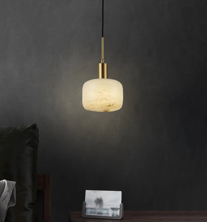 Modern Cylinder Copper Marble Pendant Light - Nuvé