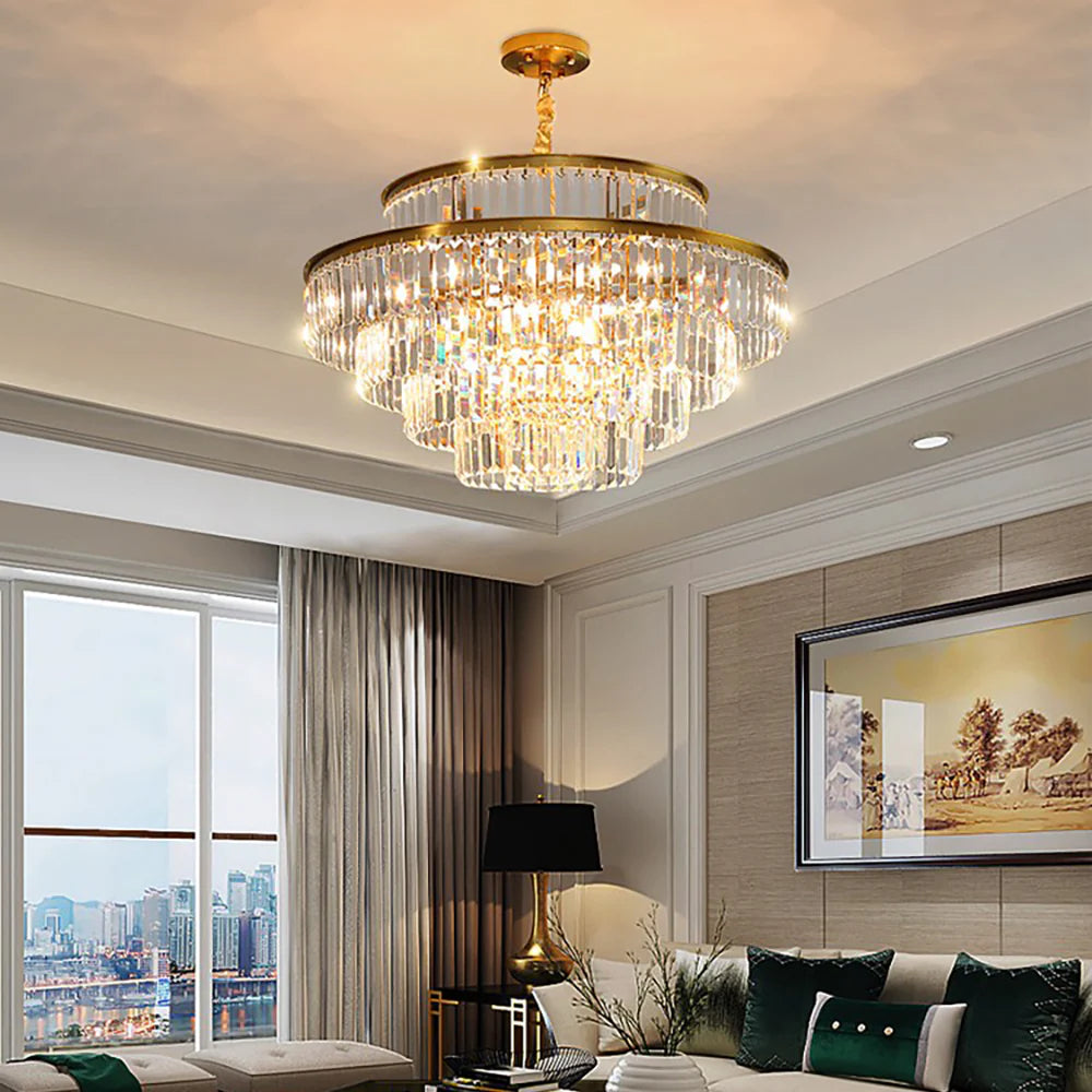 Modern Crystal Gold Chandelier - Nuvé