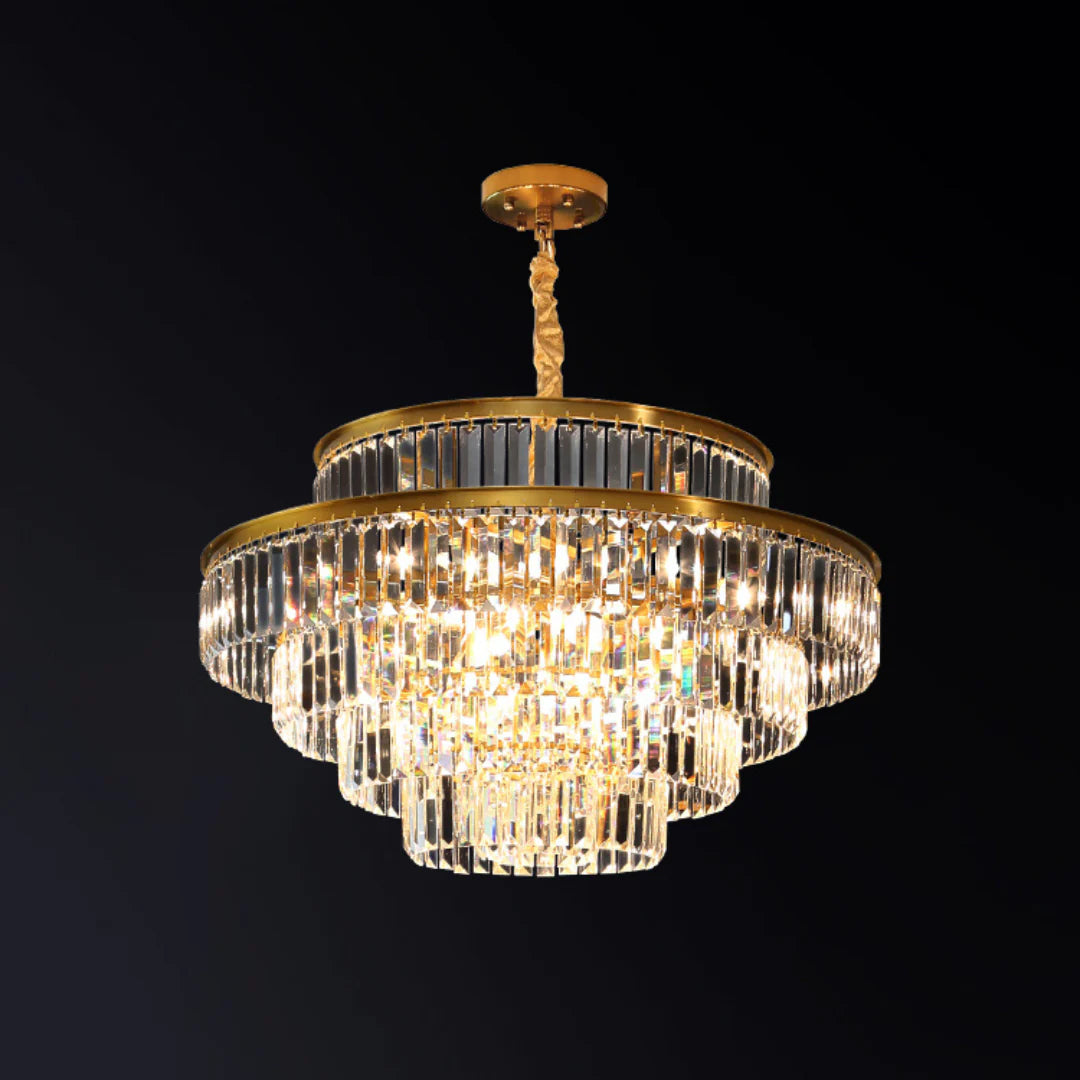 Modern Crystal Gold Chandelier - Nuvé