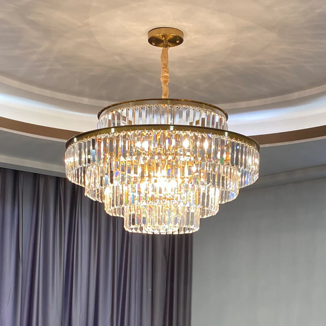 Modern Crystal Gold Chandelier - Nuvé