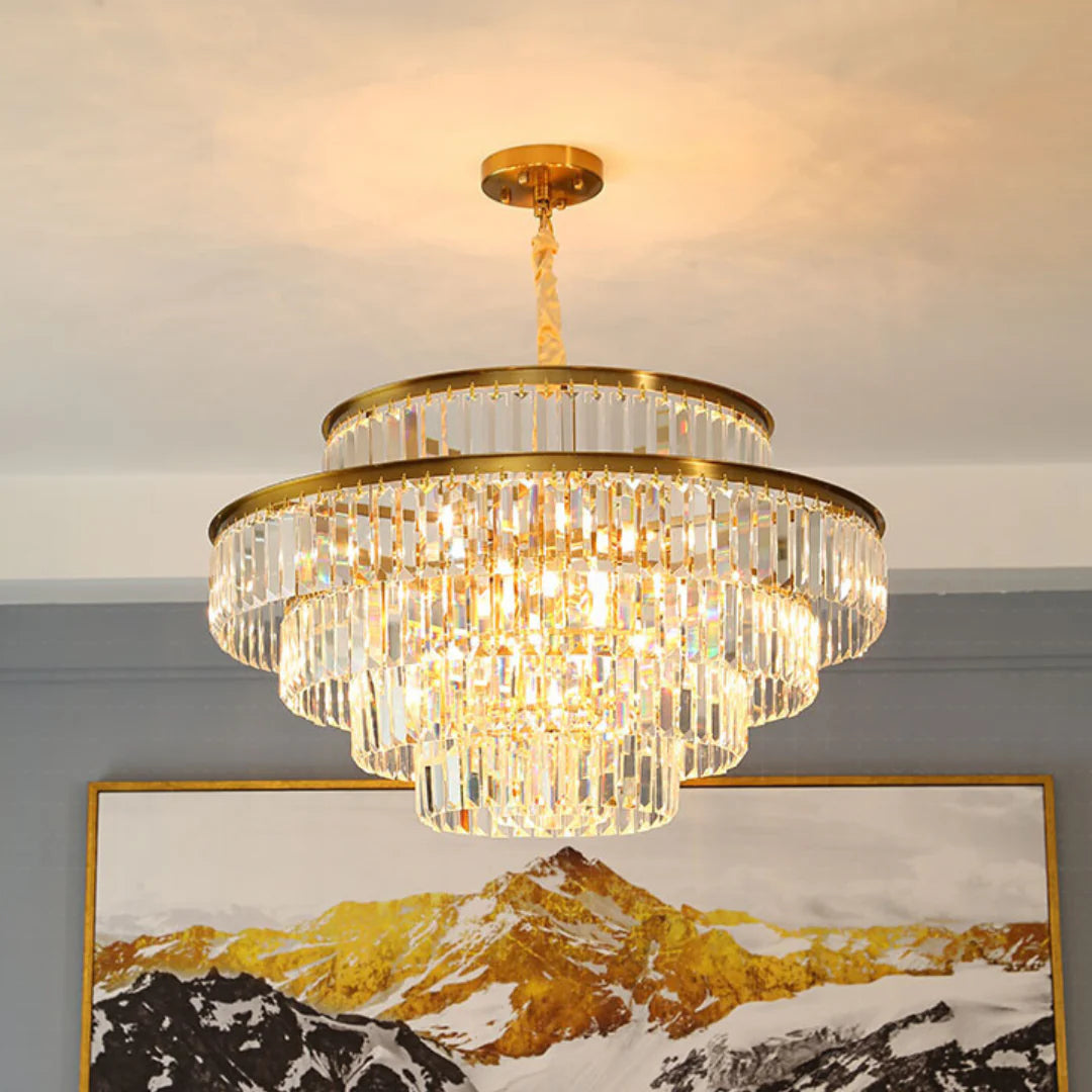 Modern Crystal Gold Chandelier - Nuvé