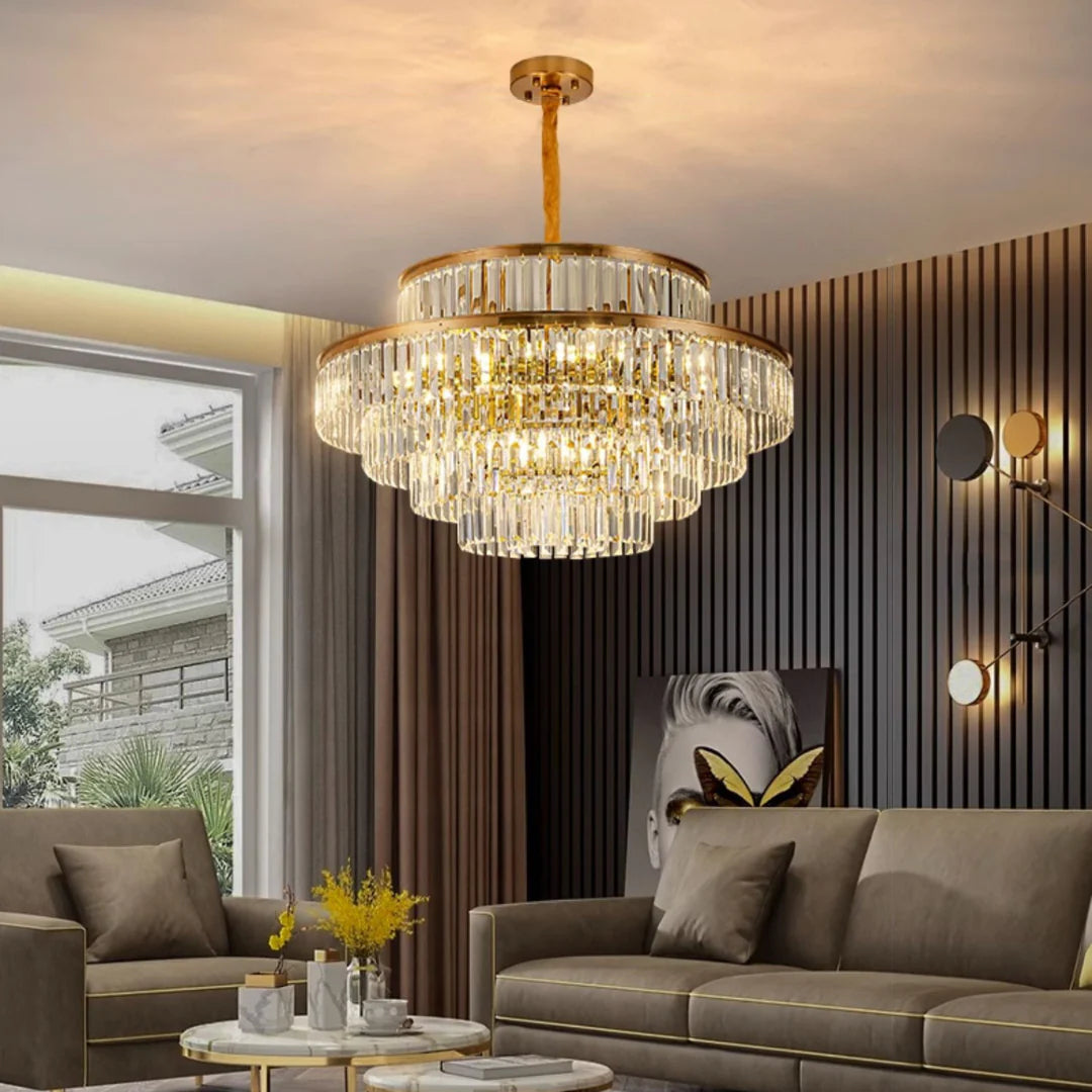 Modern Crystal Gold Chandelier - Nuvé
