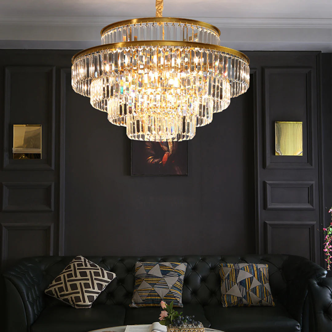 Modern Crystal Gold Chandelier - Nuvé
