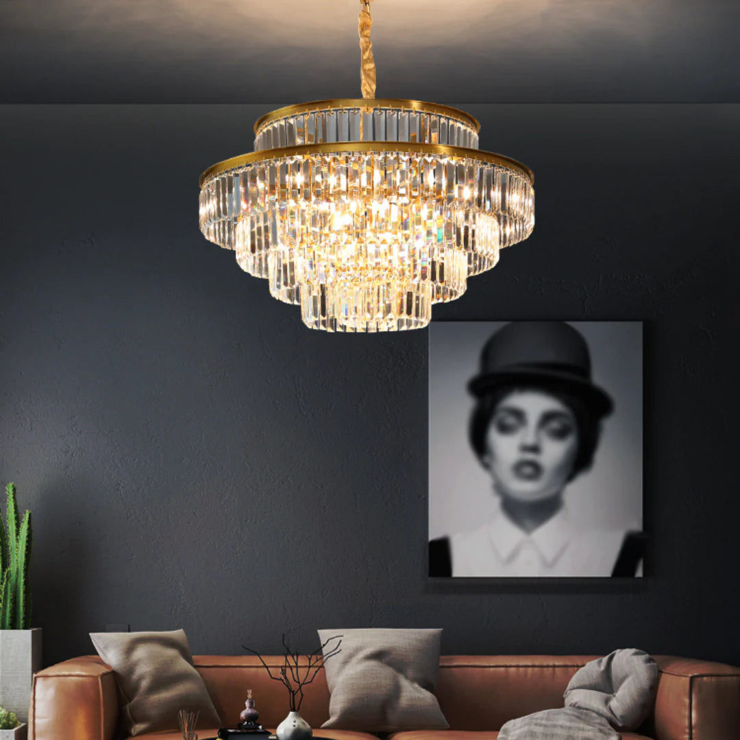 Modern Crystal Gold Chandelier - Nuvé