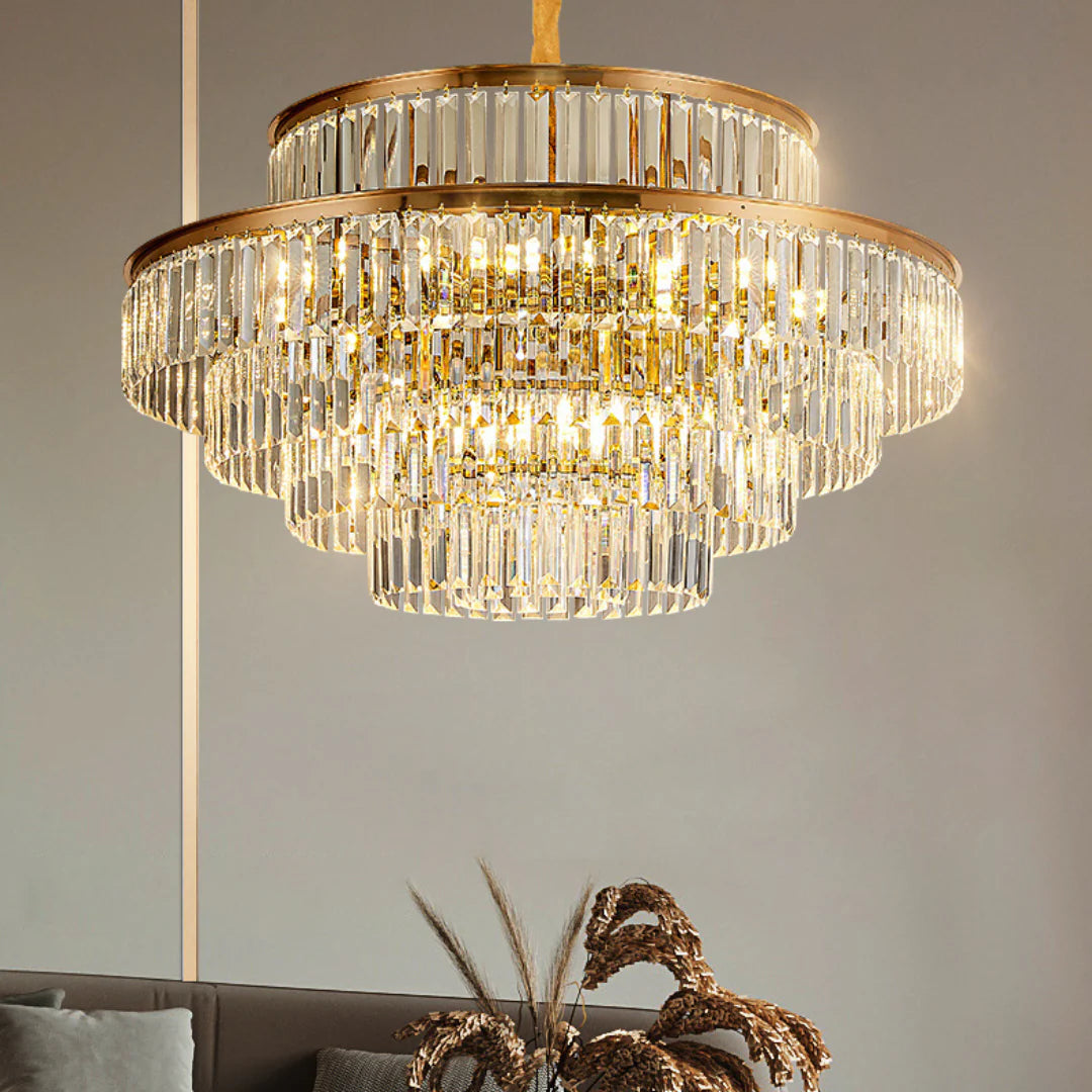 Modern Crystal Gold Chandelier - Nuvé