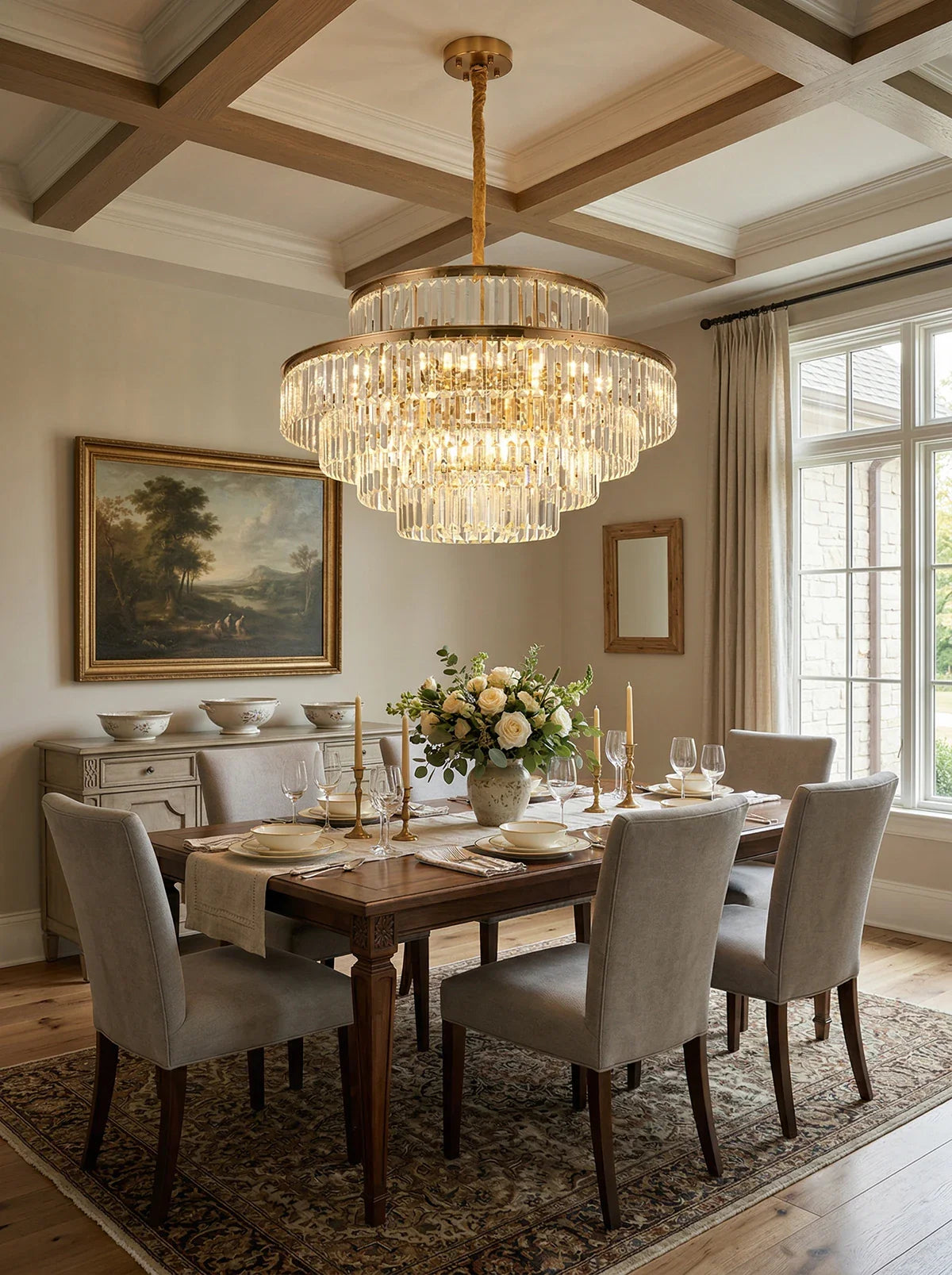 Modern Crystal Gold Chandelier