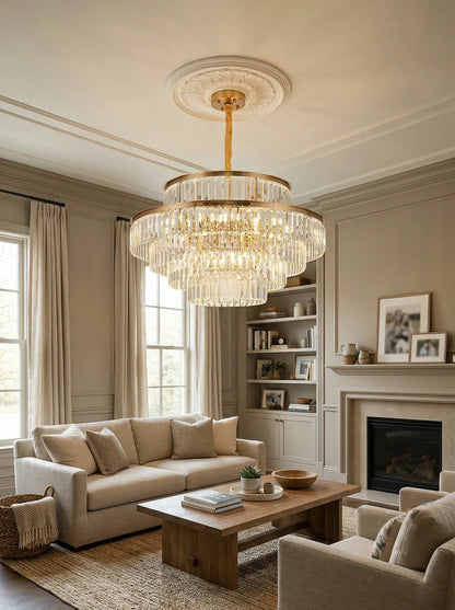 Modern Crystal Gold Chandelier