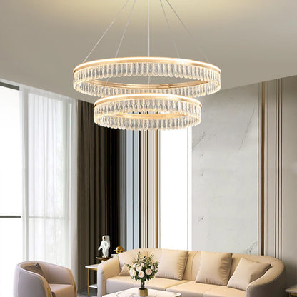 Modern Large Crystal Ring Chandelier - Nuvé