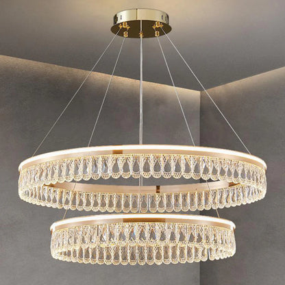 Modern Large Crystal Ring Chandelier - Nuvé