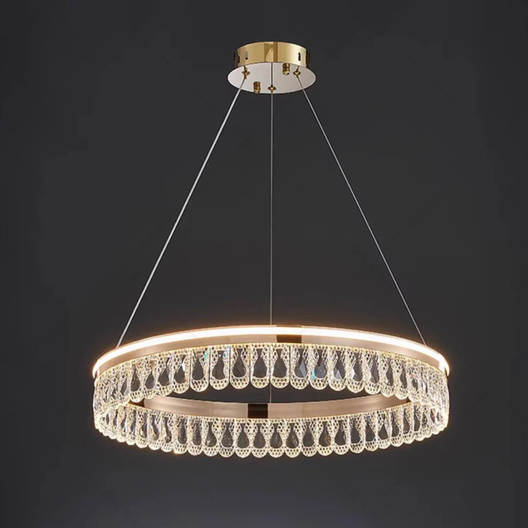 Modern Large Crystal Ring Chandelier - Nuvé