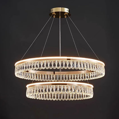 Modern Large Crystal Ring Chandelier - Nuvé