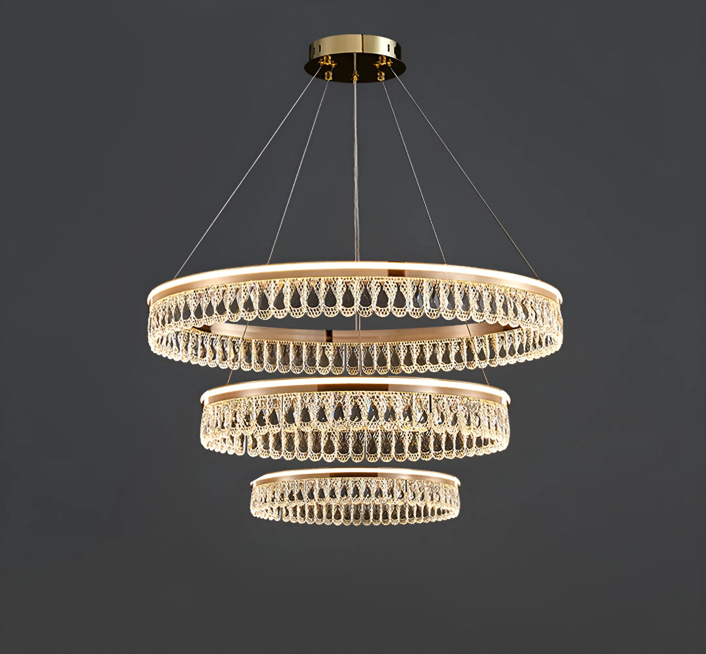 Modern Large Crystal Ring Chandelier - Nuvé