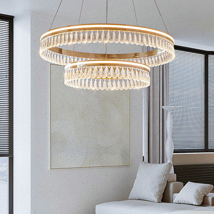 Modern Large Crystal Ring Chandelier - Nuvé
